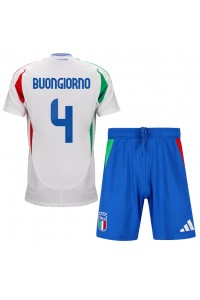 Italië Alessandro Buongiorno #4 Babytruitje Uit tenue Kind EK 2024 Korte Mouw (+ Korte broeken)